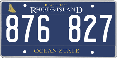 RI license plate 876827