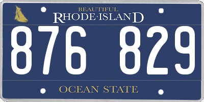 RI license plate 876829