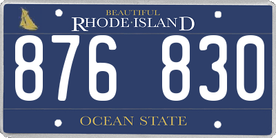 RI license plate 876830