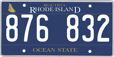 RI license plate 876832