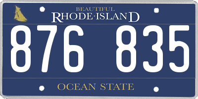 RI license plate 876835