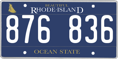 RI license plate 876836