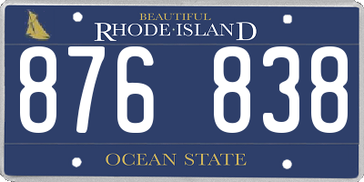 RI license plate 876838