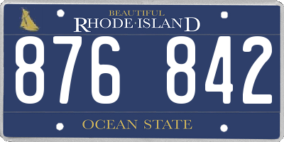 RI license plate 876842