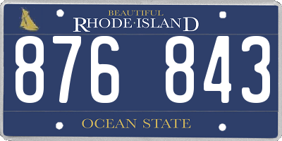 RI license plate 876843