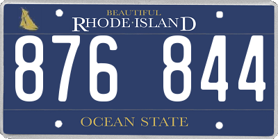 RI license plate 876844