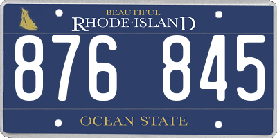RI license plate 876845