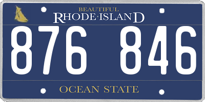 RI license plate 876846