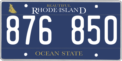 RI license plate 876850