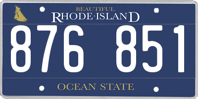 RI license plate 876851