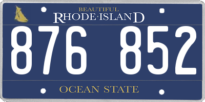 RI license plate 876852
