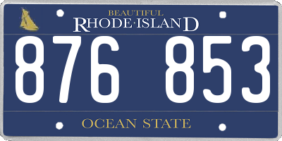 RI license plate 876853