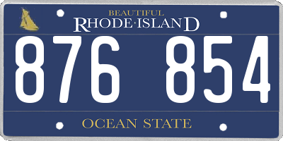 RI license plate 876854