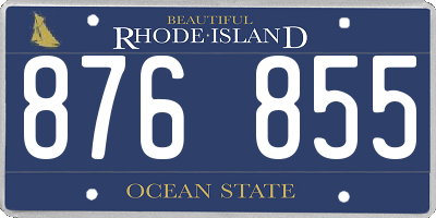 RI license plate 876855