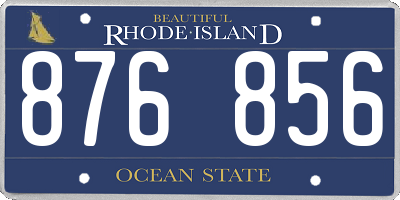 RI license plate 876856