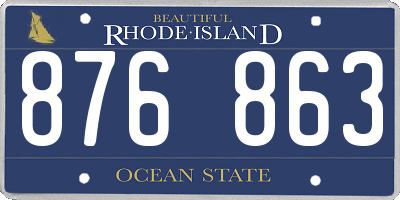 RI license plate 876863