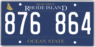 RI license plate 876864