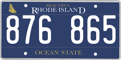 RI license plate 876865