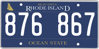 RI license plate 876867