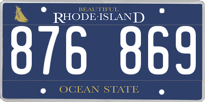 RI license plate 876869
