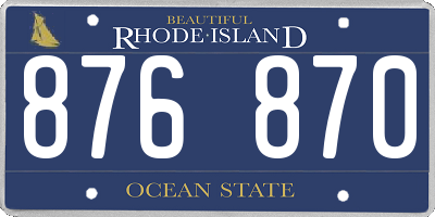 RI license plate 876870