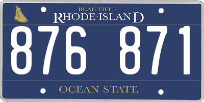 RI license plate 876871