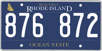 RI license plate 876872