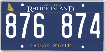 RI license plate 876874