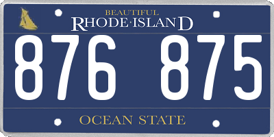 RI license plate 876875