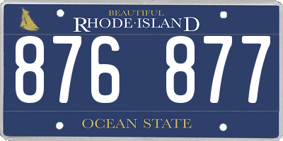 RI license plate 876877