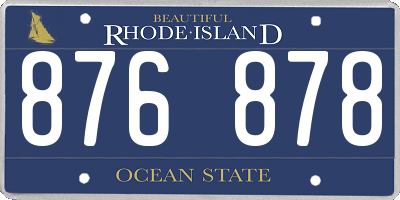 RI license plate 876878