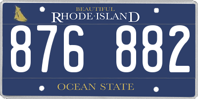 RI license plate 876882