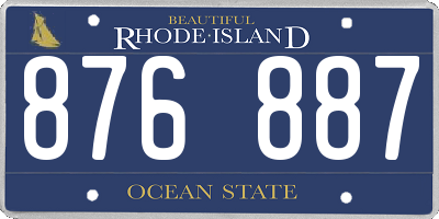 RI license plate 876887