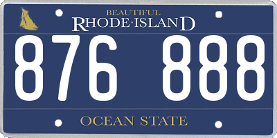 RI license plate 876888
