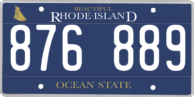 RI license plate 876889