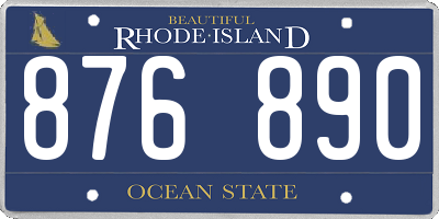 RI license plate 876890