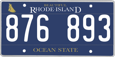 RI license plate 876893