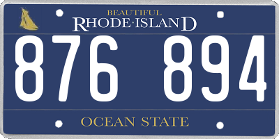 RI license plate 876894