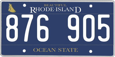 RI license plate 876905