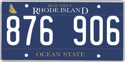 RI license plate 876906