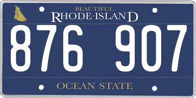 RI license plate 876907
