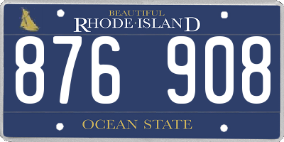RI license plate 876908