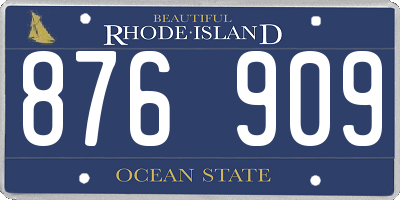 RI license plate 876909