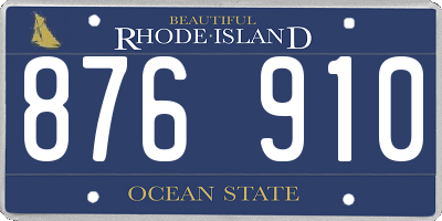 RI license plate 876910