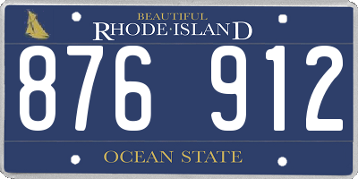 RI license plate 876912