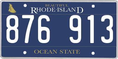RI license plate 876913