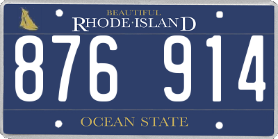 RI license plate 876914