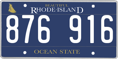 RI license plate 876916