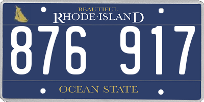 RI license plate 876917
