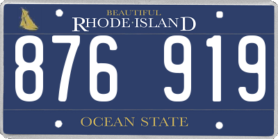 RI license plate 876919